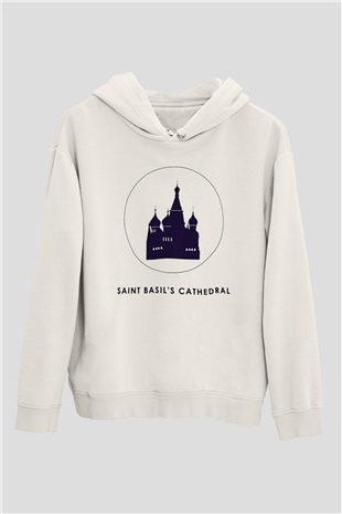 Aziz Vasil Katedrali Beyaz Unisex Hoodie