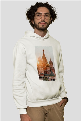 Aziz Vasil Katedrali Beyaz Unisex Hoodie