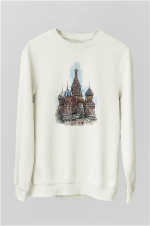 Aziz Vasil Katedrali Beyaz Unisex Sweatshirt