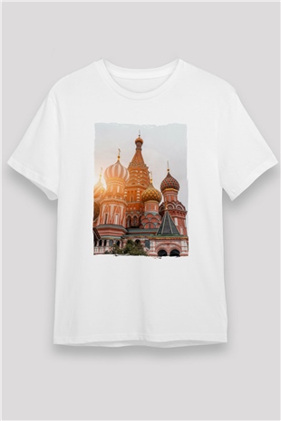 Aziz Vasil Katedrali Beyaz Unisex Tişört T-Shirt - TişörtFabrikası
