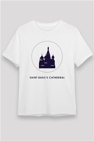 Aziz Vasil Katedrali Beyaz Unisex Tişört T-Shirt - TişörtFabrikası