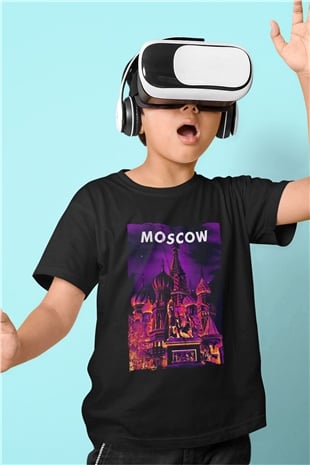 Aziz Vasil Katedrali Siyah Unisex Çocuk Tişört
