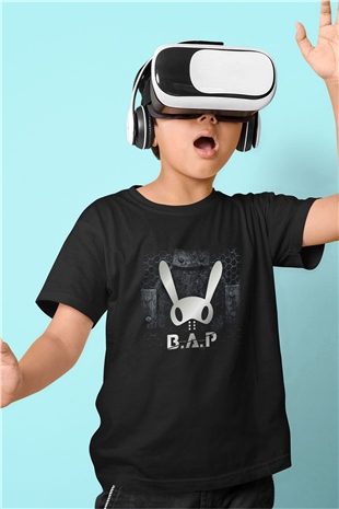 B.A.P K-Pop Baskılı Siyah Unisex Çocuk Tişört