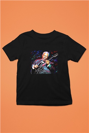 B.B. King Baskılı Siyah Unisex Çocuk Tişört