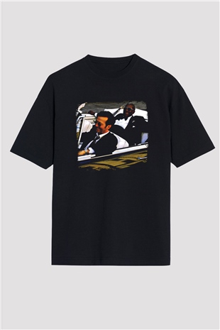 B.B. King Baskılı Unisex Siyah Oversize Tişört