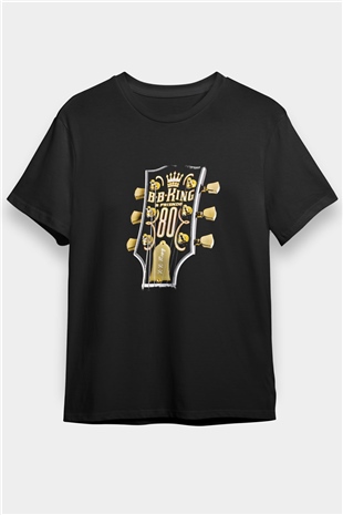 B.B. King Baskılı Unisex Siyah Tişört