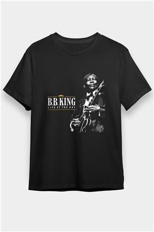 B.B. King Baskılı Unisex Siyah Tişört