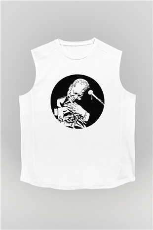 B.B. King Beyaz Unisex Kolsuz Tişört