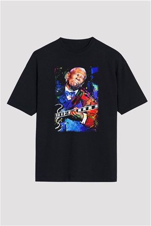 B.B. King Siyah Unisex Oversize Tişört T-Shirt