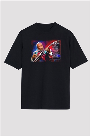 B.B. King Siyah Unisex Oversize Tişört T-Shirt