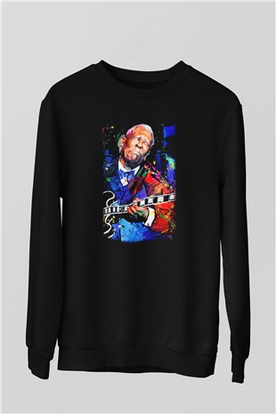B.B. King Siyah Unisex Sweatshirt