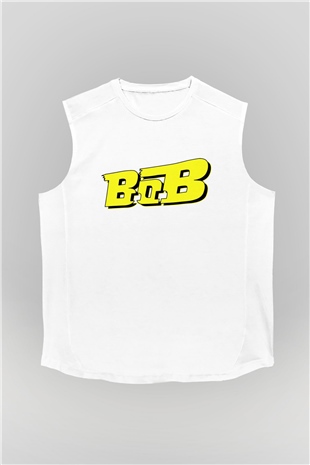 B.o.B Beyaz Unisex Kolsuz Tişört