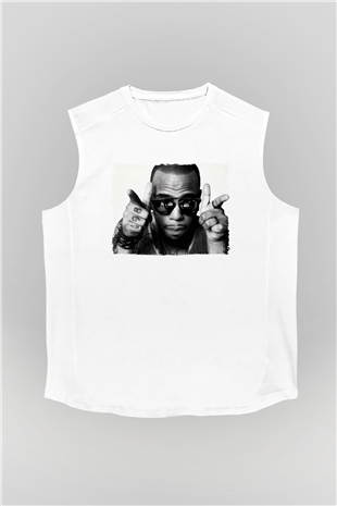 B.o.B Beyaz Unisex Kolsuz Tişört