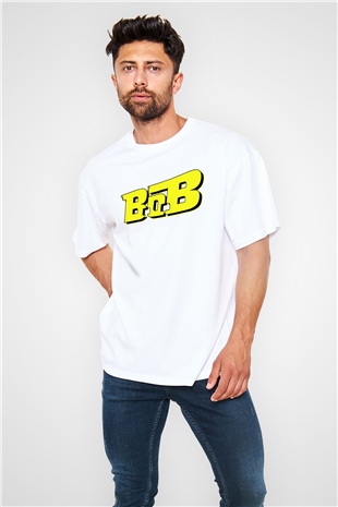 B.o.B Beyaz Unisex Oversize Tişört T-Shirt