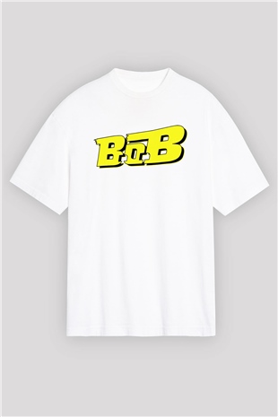 B.o.B Beyaz Unisex Oversize Tişört T-Shirt