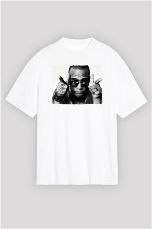 B.o.B Beyaz Oversize Tişört Oversize T-shirt - TişörtFabrikası