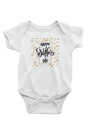Babalar Günü Baskılı Beyaz Unisex Bebek Body - Zıbın