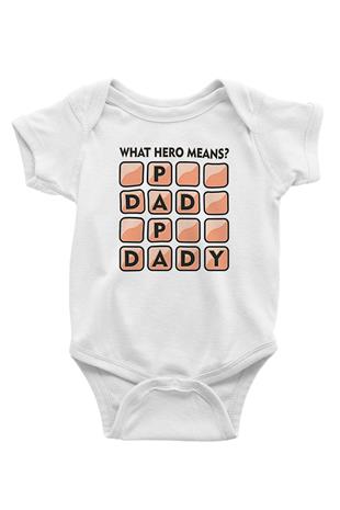 Babalar Günü Baskılı Beyaz Unisex Bebek Body - Zıbın