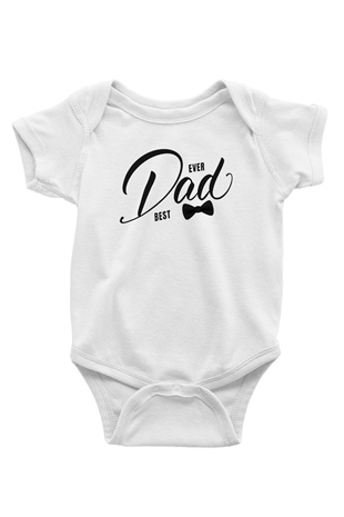 Babalar Günü Baskılı Beyaz Unisex Bebek Body - Zıbın