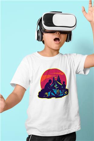 Babalar Günü Baskılı Beyaz Unisex Beyaz Çocuk Tişört - Tshirt