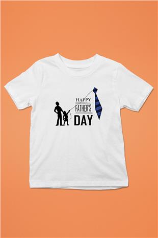 Babalar Günü Baskılı Beyaz Unisex Beyaz Çocuk Tişört - Tshirt