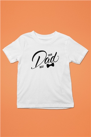 Babalar Günü Baskılı Beyaz Unisex Çocuk Tişört