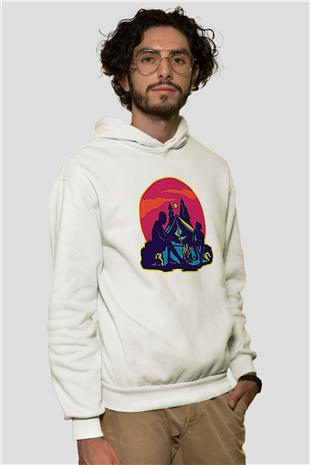 Babalar Günü Baskılı Beyaz Unisex Hoodie