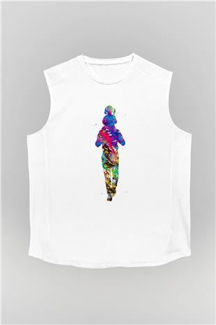 Babalar Günü Baskılı Beyaz Unisex Kolsuz Tişört - Tshirt