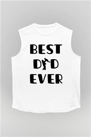 Babalar Günü Baskılı Beyaz Unisex Kolsuz Tişört - Tshirt