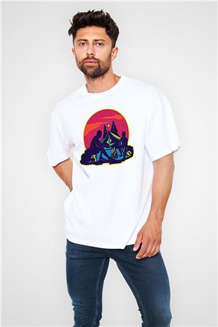 Babalar Günü Baskılı Beyaz Unisex Oversize Tişört - Tshirt