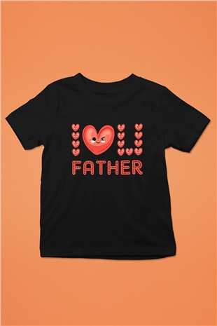 Babalar Günü Baskılı Unisex Siyah Çocuk Tişört - Tshirt