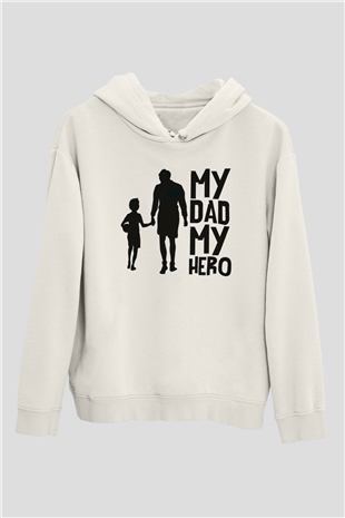 Babalar Günü Beyaz Unisex Hoodie