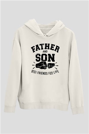 Babalar Günü Beyaz Unisex Hoodie