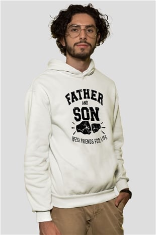 Babalar Günü Beyaz Unisex Hoodie