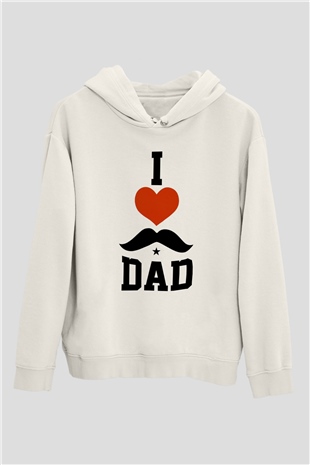 Babalar Günü Beyaz Unisex Hoodie