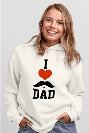 Babalar Günü Beyaz Unisex Hoodie