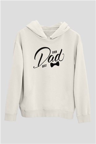 Babalar Günü Beyaz Unisex Kapşonlu Sweatshirt
