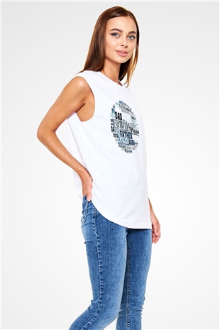 Babalar Günü Beyaz Unisex Kolsuz Tişört