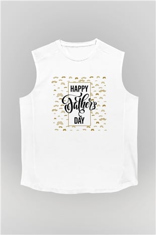 Babalar Günü Beyaz Unisex Kolsuz Tişört