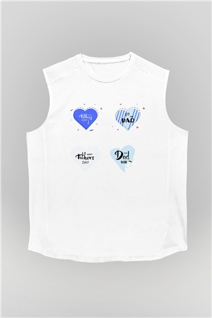 Babalar Günü Beyaz Unisex Kolsuz Tişört