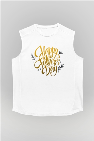 Babalar Günü Beyaz Unisex Kolsuz Tişört