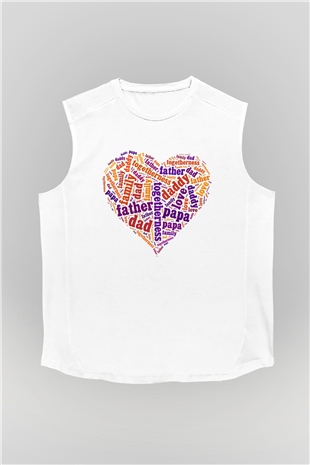 Babalar Günü Beyaz Unisex Kolsuz Tişört