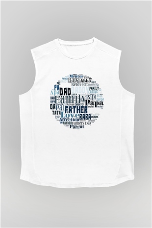 Babalar Günü Beyaz Unisex Kolsuz Tişört