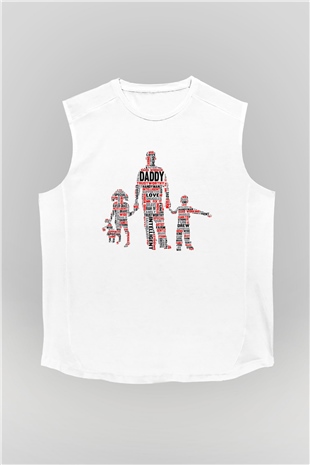 Babalar Günü Beyaz Unisex Kolsuz Tişört