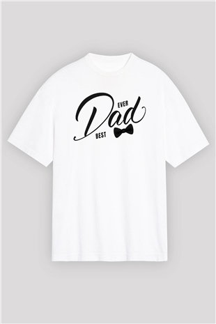 Babalar Günü Beyaz Unisex Oversize Tişört T-Shirt