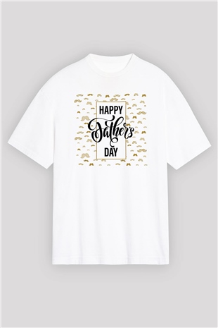 Babalar Günü Beyaz Unisex Oversize Tişört T-Shirt