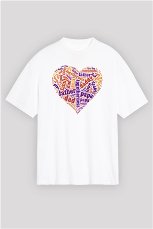Babalar Günü Beyaz Unisex Oversize Tişört T-Shirt
