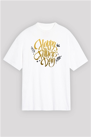 Babalar Günü Beyaz Unisex Oversize Tişört T-Shirt