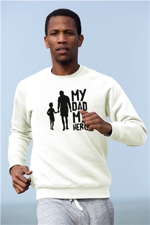 Babalar Günü Beyaz Unisex Sweatshirt
