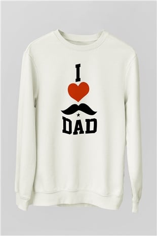 Babalar Günü Beyaz Unisex Sweatshirt